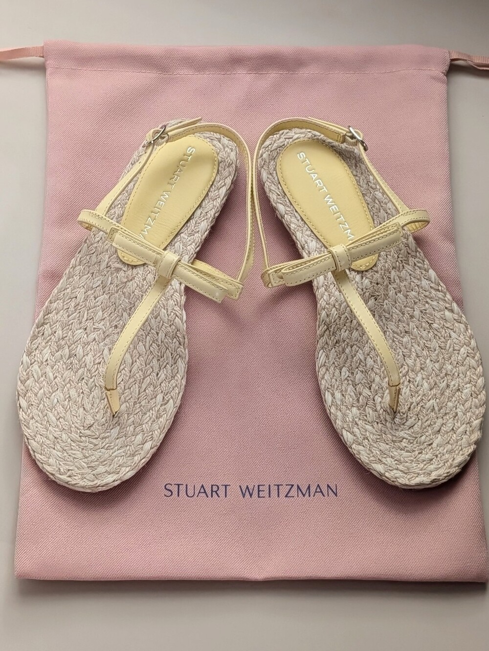 NWT Stuart Weitzman Felicity Slingback Espadrille Sandals Lemon Size 8
